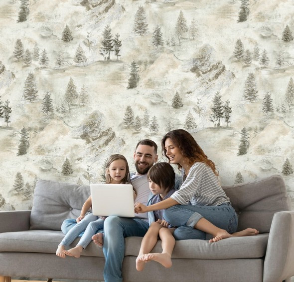 نمونه اجرا شده کاغذدیواری طرح درخت کد 8001