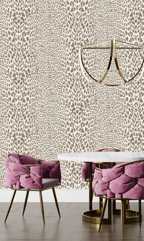 نمونه اجرا شده کاغذدیواری طرح پلنگی کد 8074