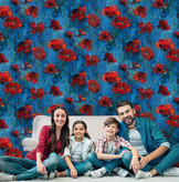 نمونه اجرا شده کاغذدیواری پتینه گلدار کد 8076