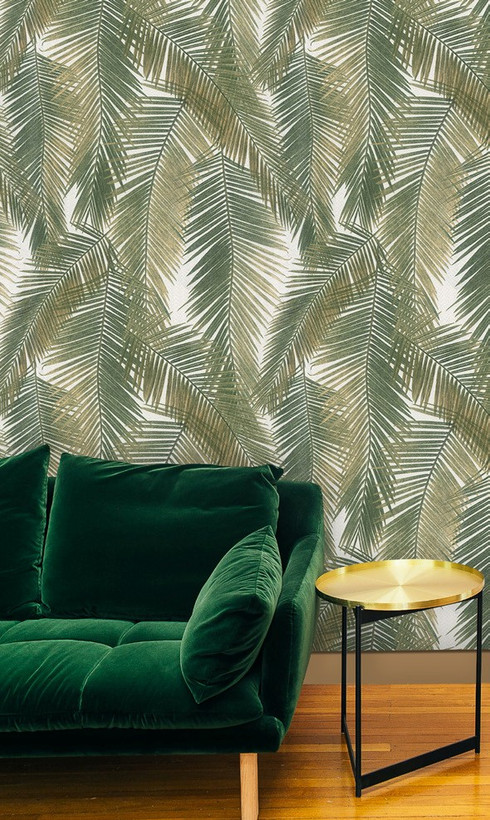 نمونه اجرا شده کاغذدیواری طرح برگ کد 8094