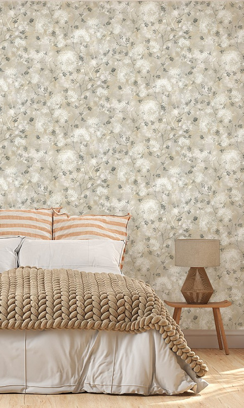 نمونه اجرا شده کاغذدیواری طرح شاخ و برگ کد 8100