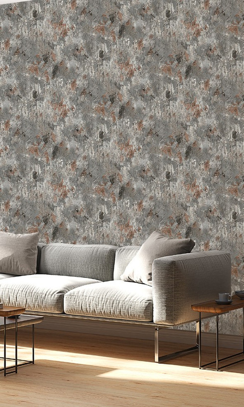 نمونه اجرا شده کاغذدیواری طرح بتن کد 8138